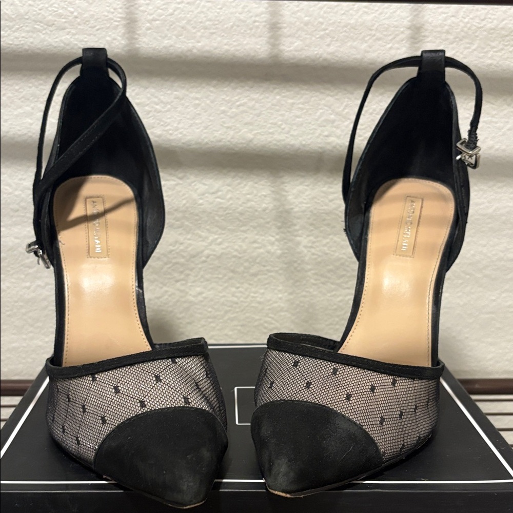 ANTONIO MELANI Black and Mesh Women's Heels